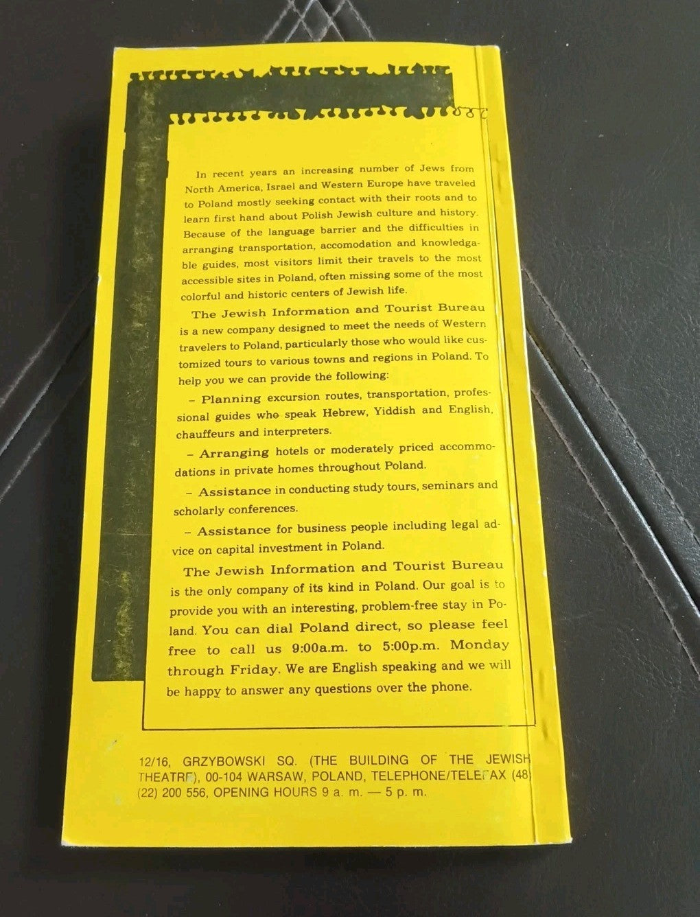 A GUIDE TO JEWISH WARSAW POLAND 1990 Judaica BOOK with MAPS 64 Pages