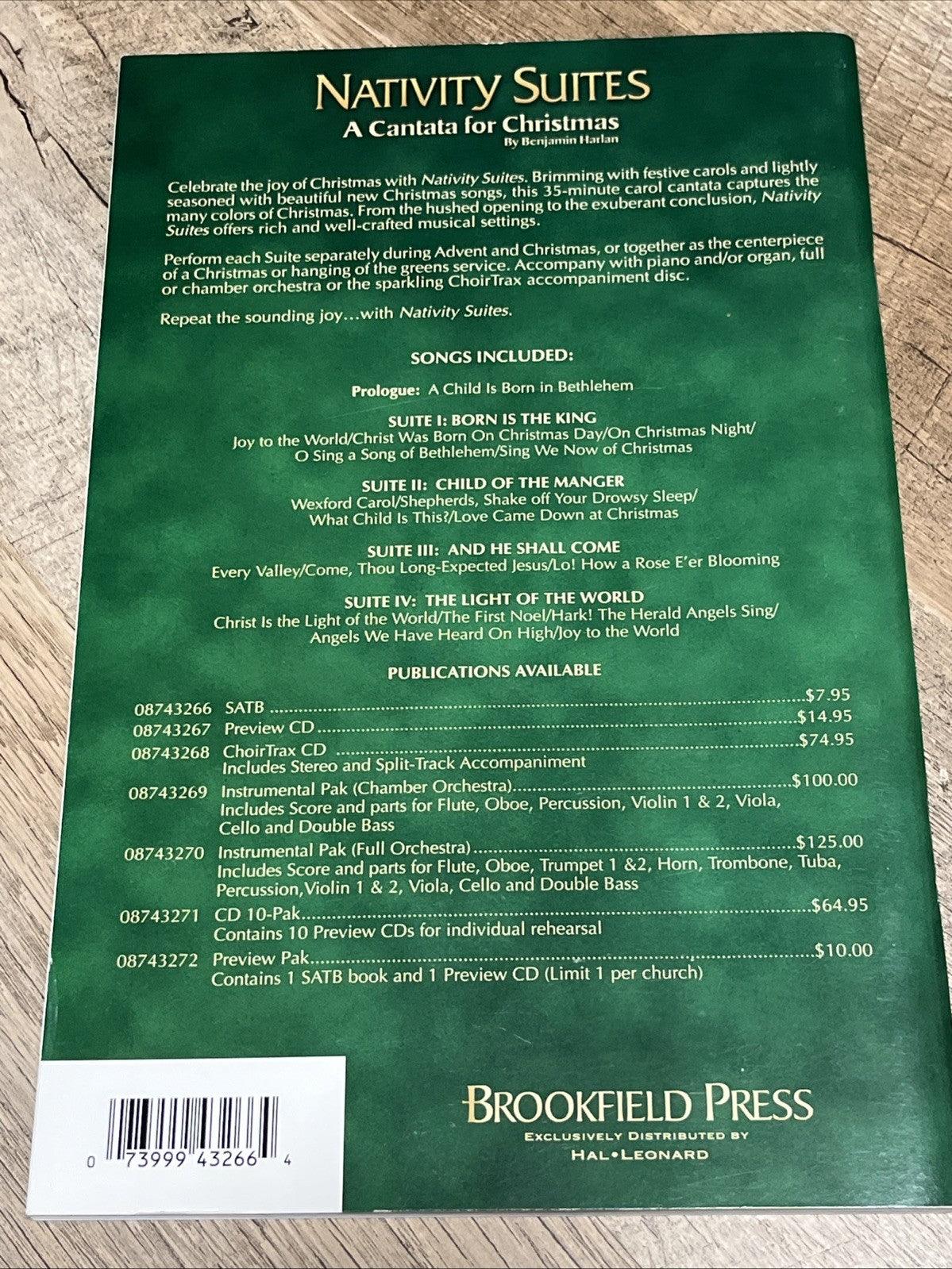 Nativity Suites - A Cantata for Christmas Song SATB Music Sheet Book