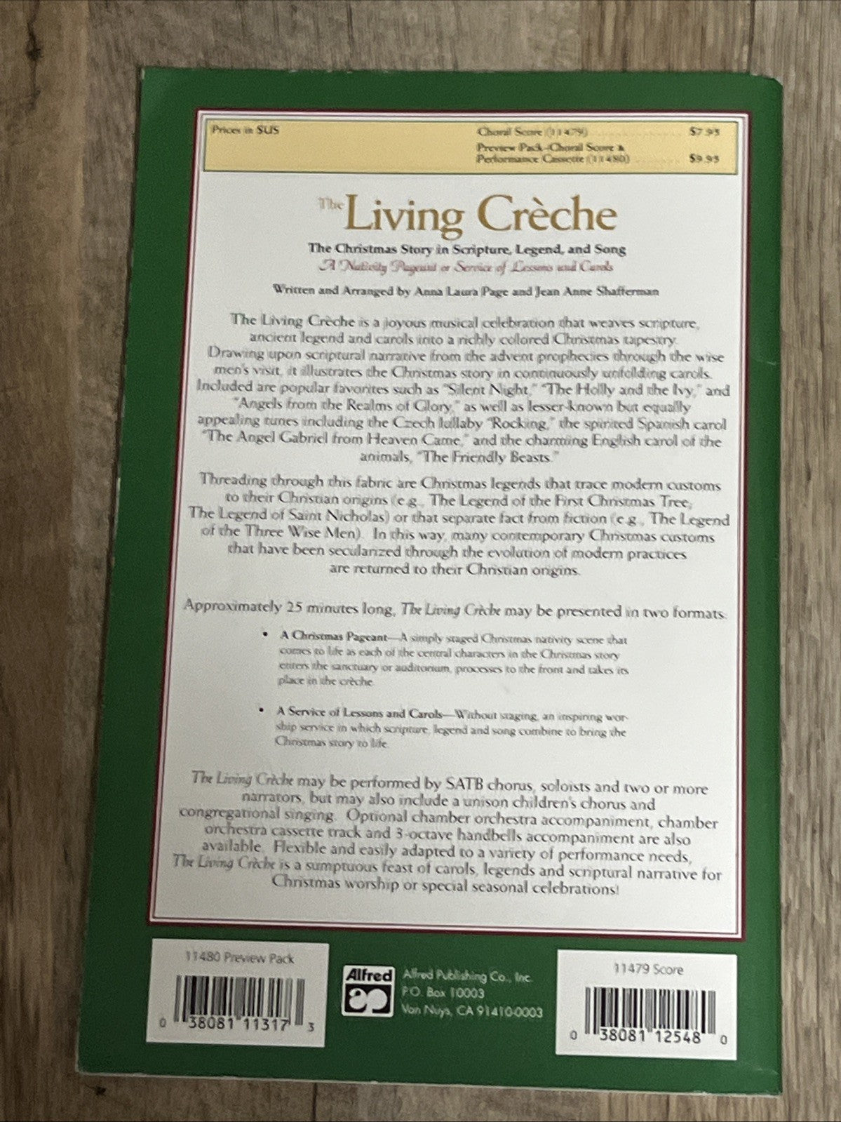 Lot 8 The Living Crèche The Christmas Story in Scripture, Legend and Song SATB