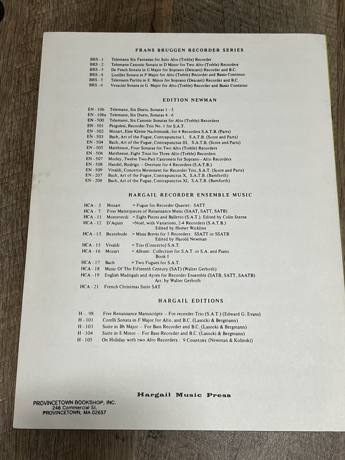 Music of the Fifteenth Century for 3 Recorders SAT Walter Gerboth Sheet Music