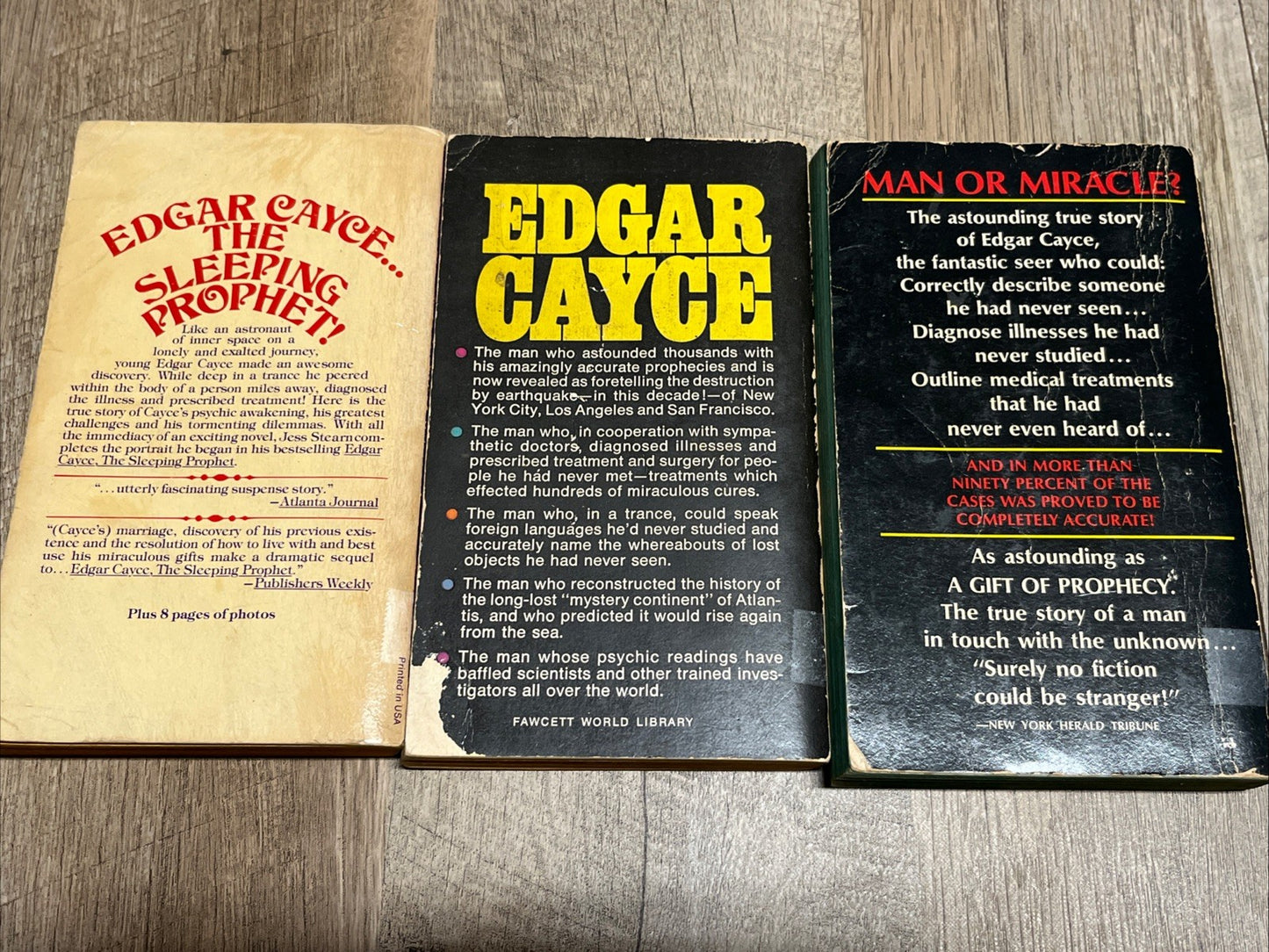 Edgar Cayce Books lot of 3 books 1967/1970/1975