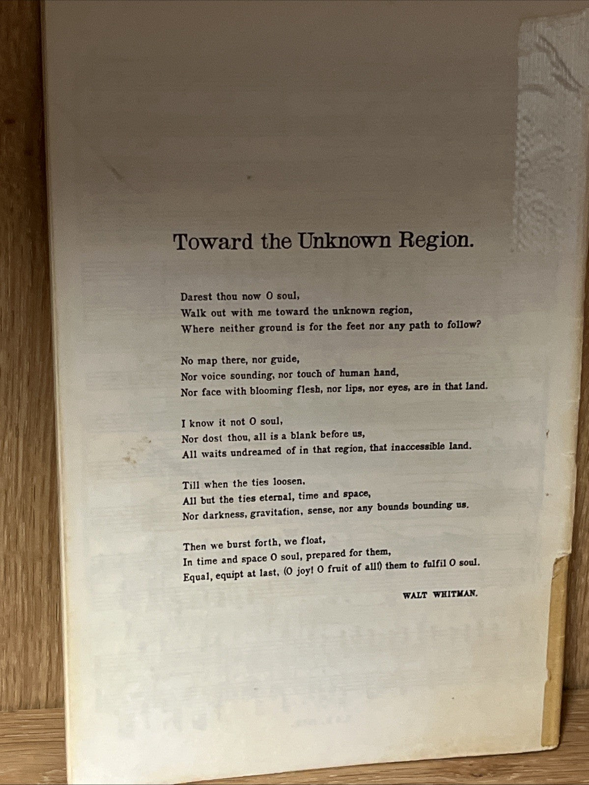 vaughan williams, ralph: toward the unknown region by walt whitman 1918