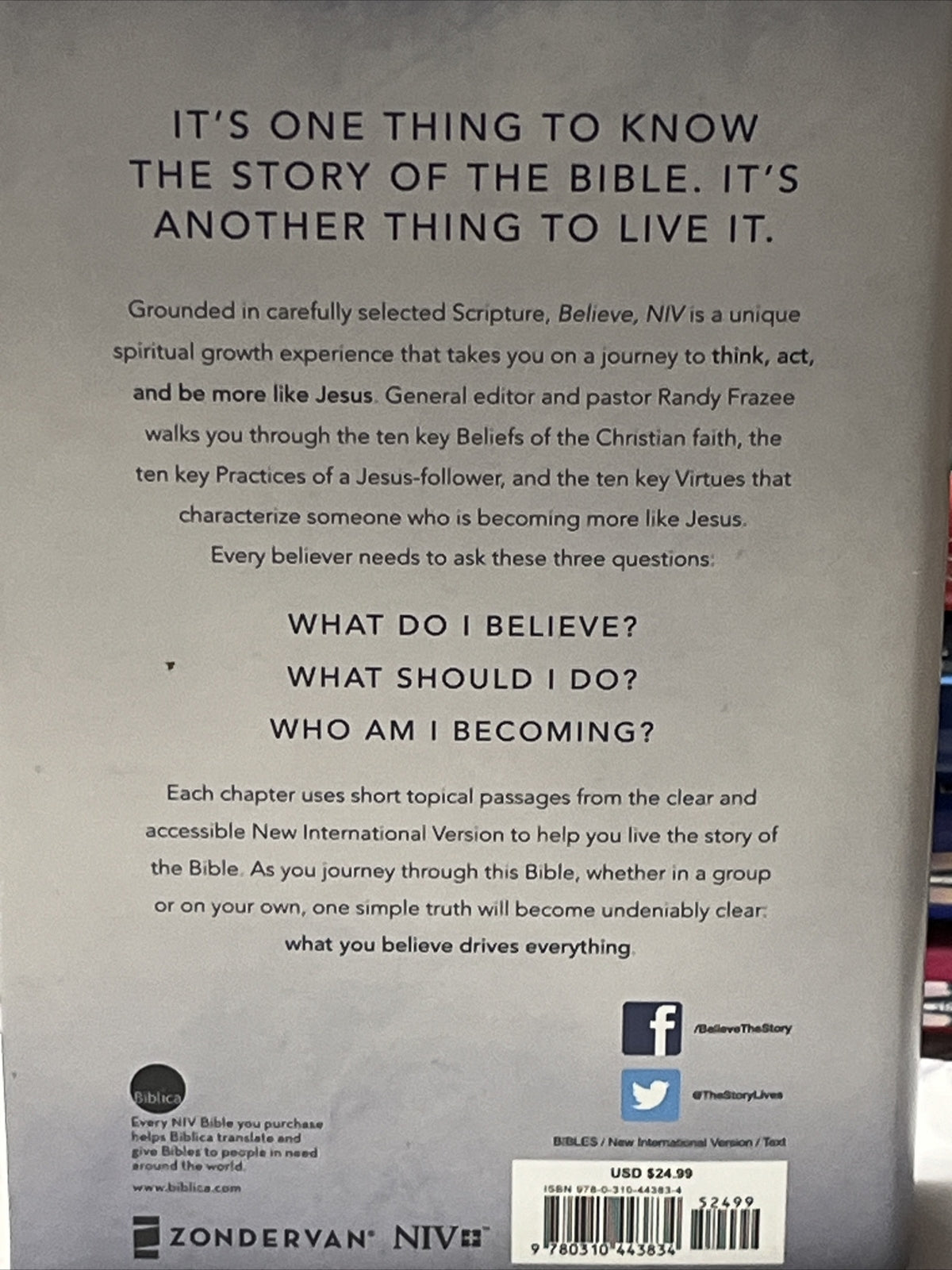 Believe Living the Story of the Bible to Become Like Jesus By Randy Frazee