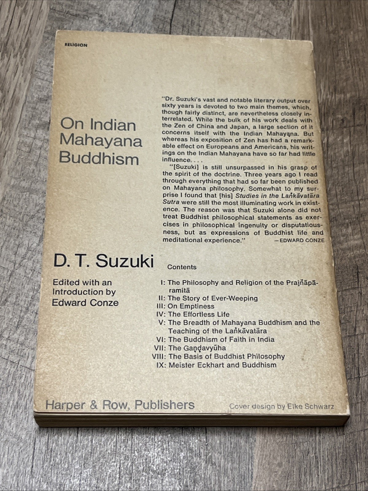On Indian Mahayana Buddhism by D. T. Suzuki (used paperback, Harper 1968)