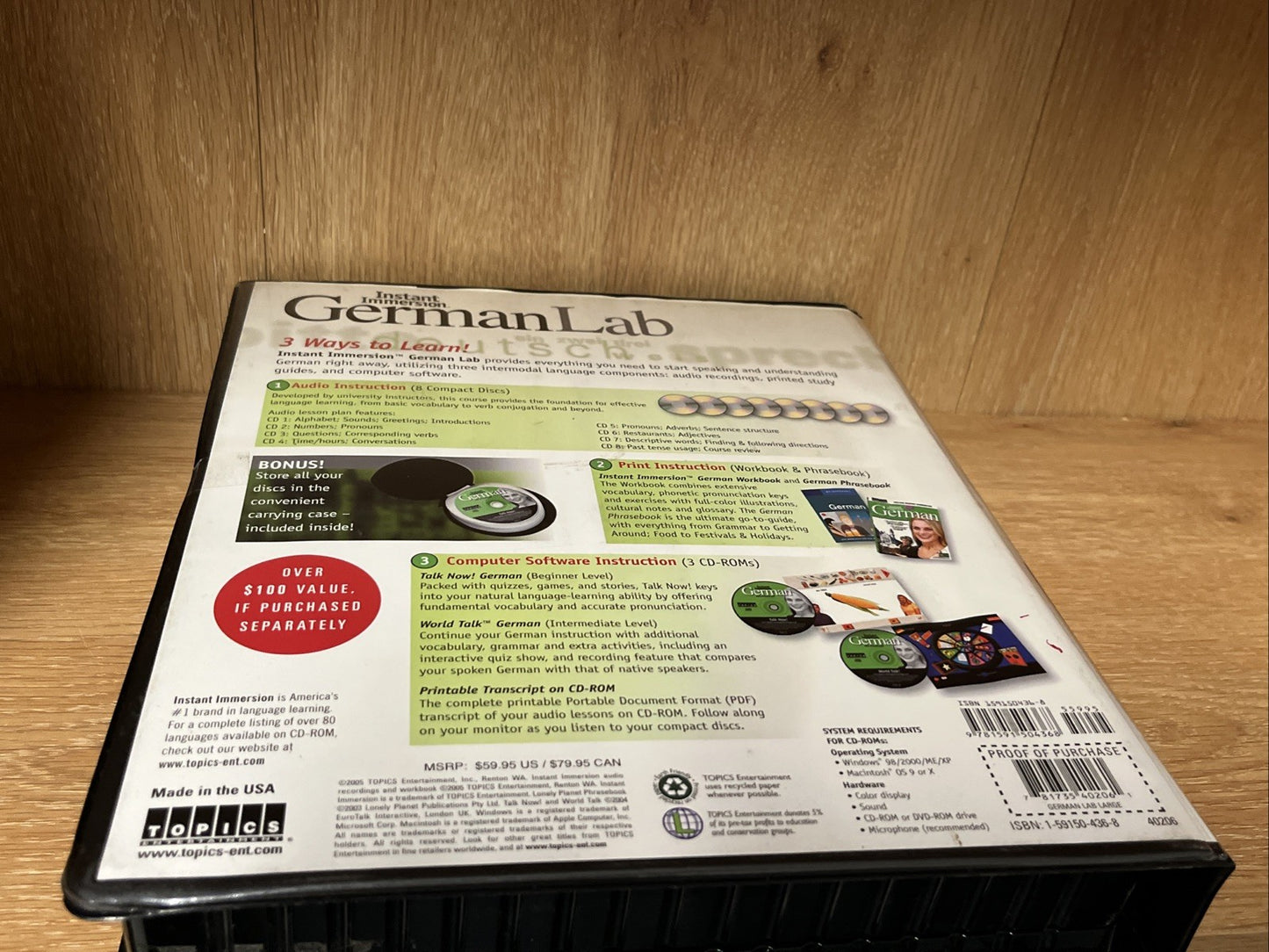 Instant Immersion German Lab 11 CD, A Workbook And Phrase Book