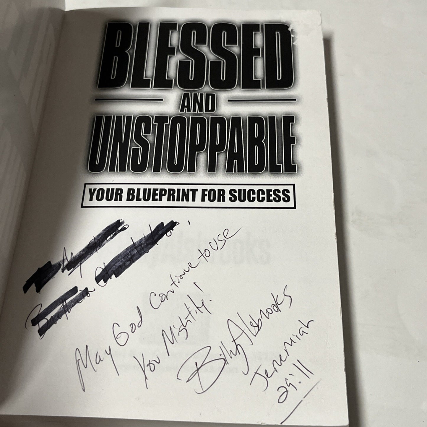Blessed And Unstoppable: Your Blueprint For Success By Billy Alsbrooks (SIGNED)