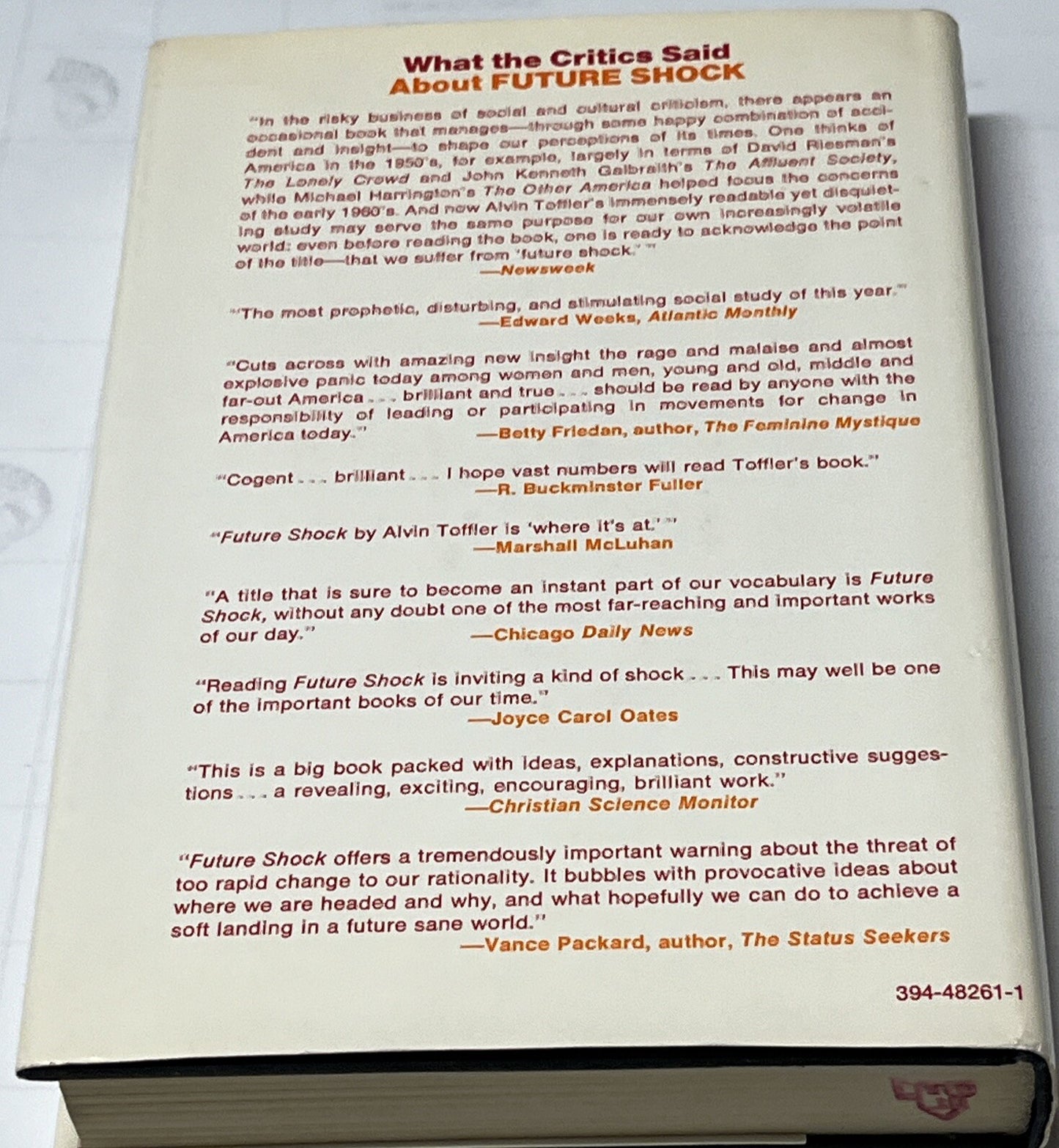 The Culture Consumers: A Study of Art & Affluence in America Alvin Toffler 1973)