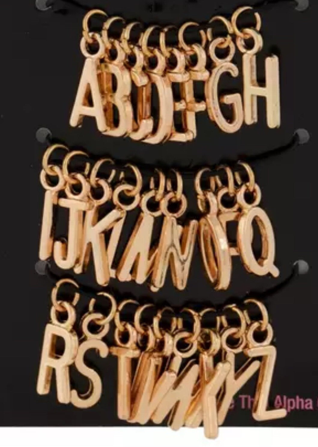 Alphabet A-Z Charms 26 letters Pendants Shining Gold