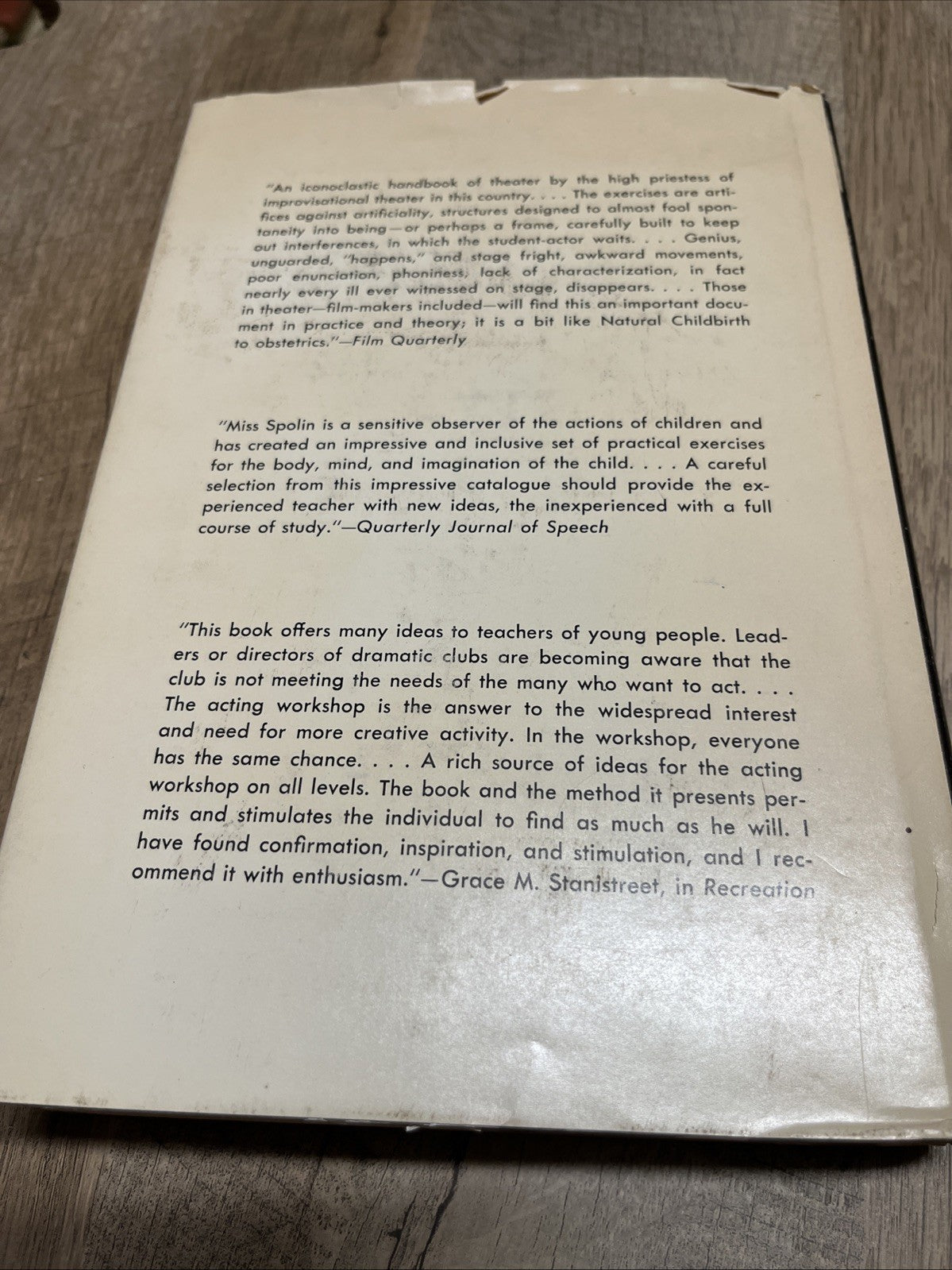 IMPROVISATION FOR THE THEATER: A HANDBOOK OF TEACHING AND By Viola Spolin