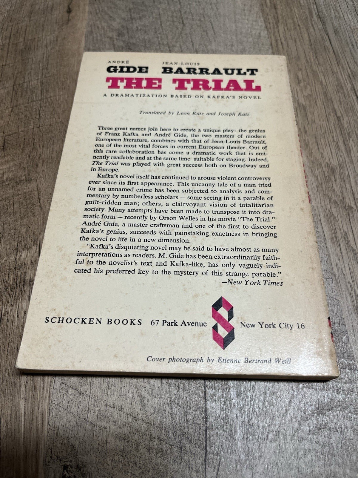The Trial: A Dramatization Based on Kafka's Novel by Andre Gide & Jean- Louis B
