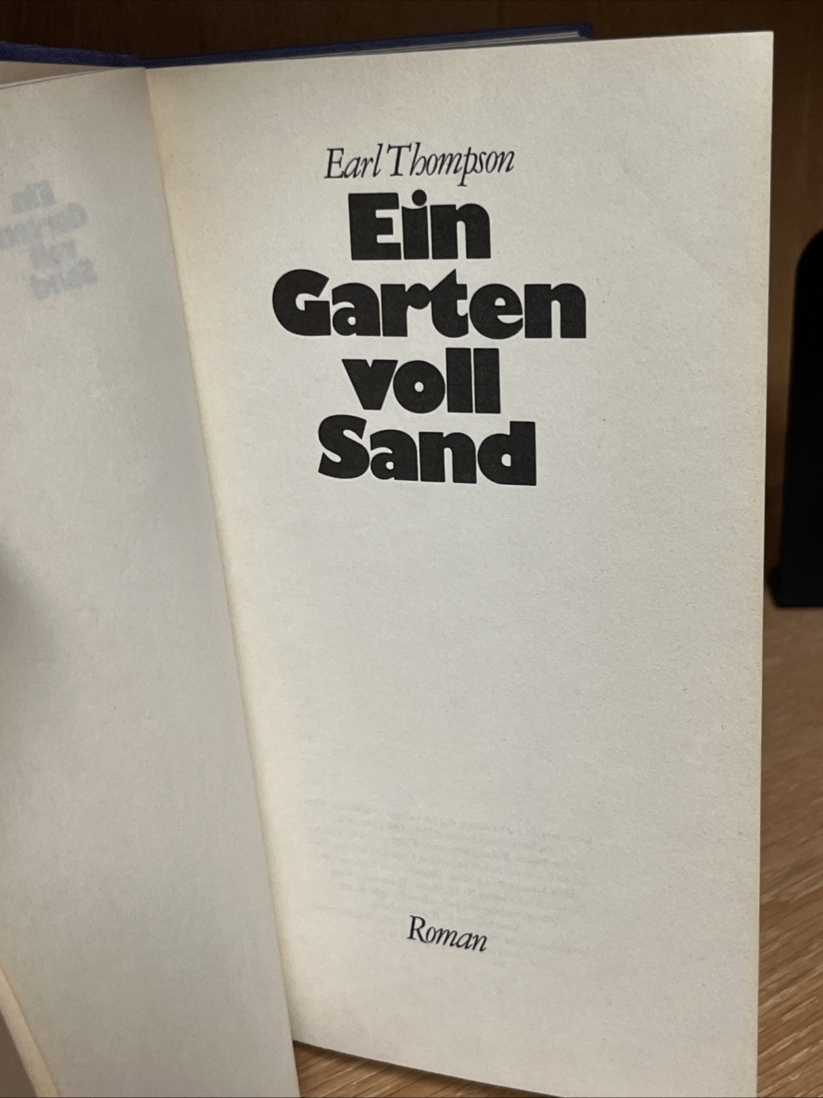 Earl Thompson EIN GARTEN VOLL SAND Fritz Molden HC