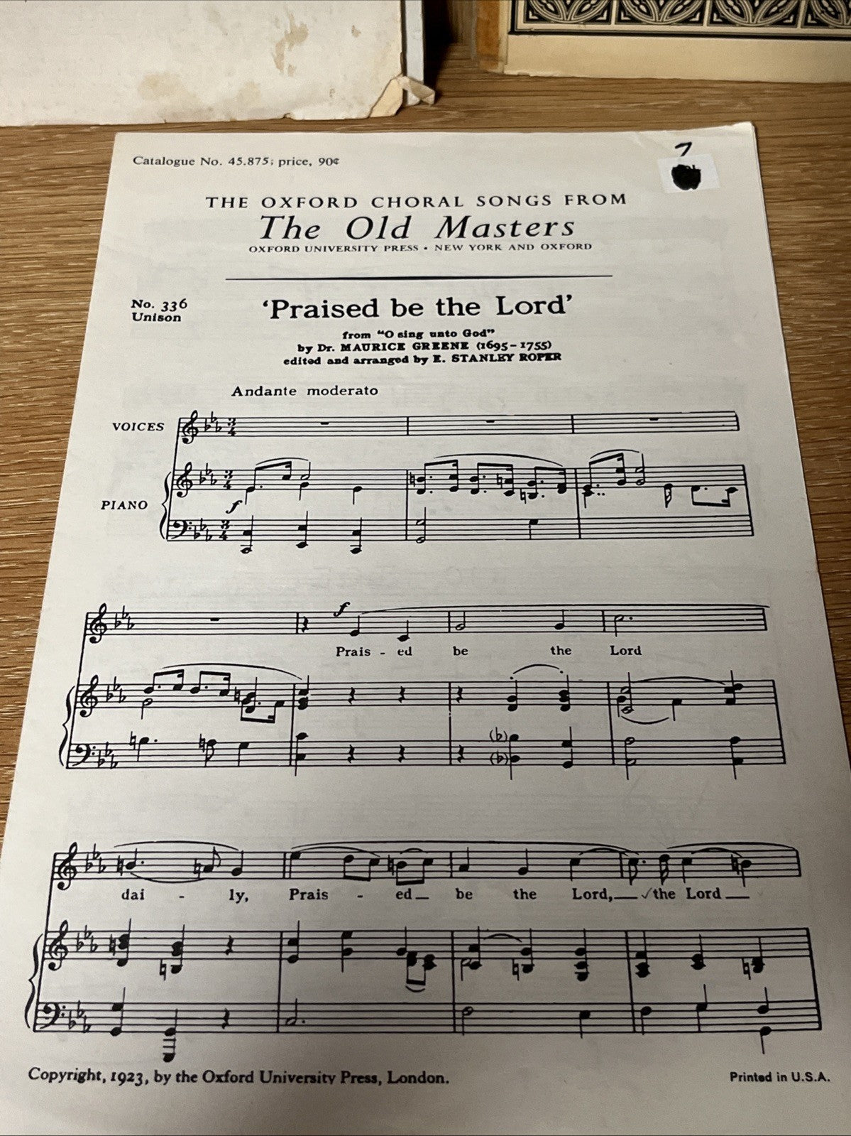 Lot of 6 Classic Music Sheet , Praise His Holy Name, Chappell’s Famous Melody..