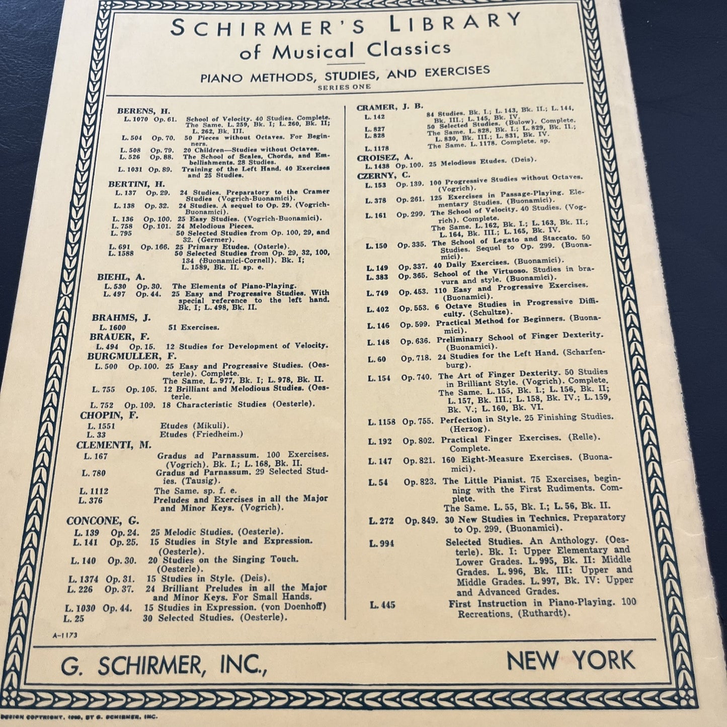 Schirmer's Library Vol 500 Burgmuller Op 100.25 Easy Progressive Studies Piano