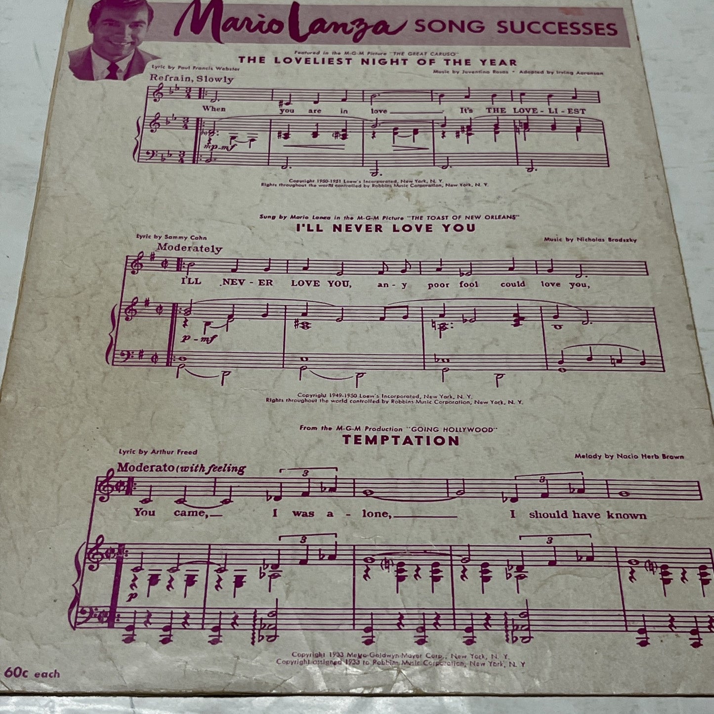 Its a Most Unusual Day Piano Sheet Music (1948) By Jane Powell SH 3332-4