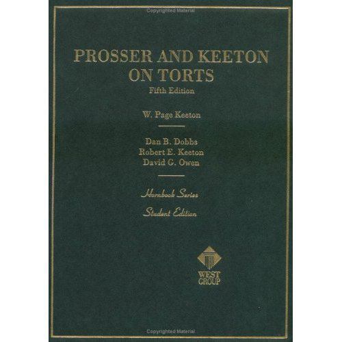 Prosser and Keeton on Torts Fifth Edition Student Edition 1988 Pocket Law Torts