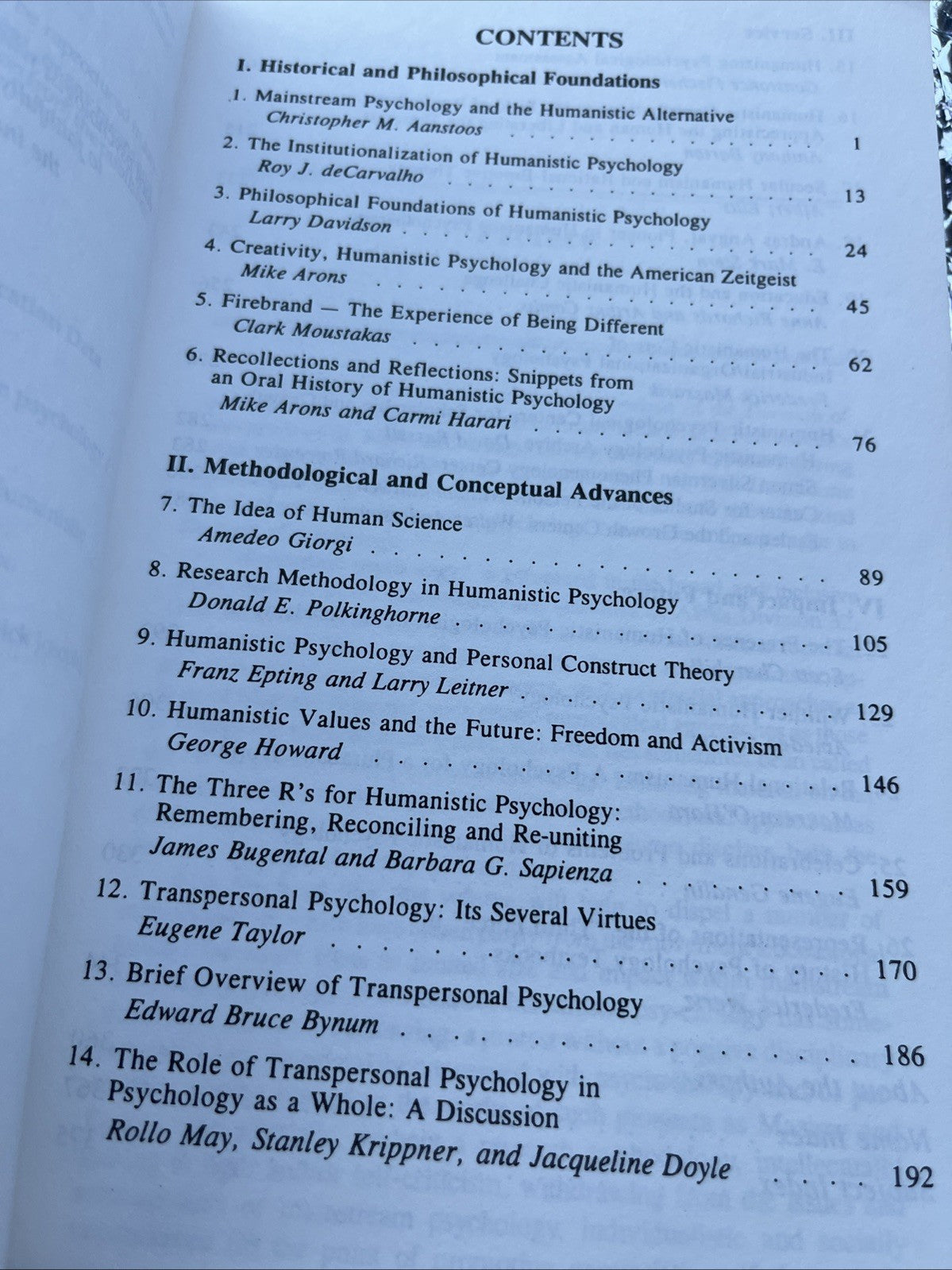 Frederick J. Wertz The Humanistic Movement: Recovering the Person in Psychology