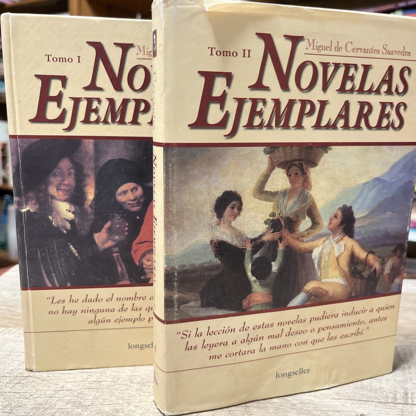 Novelas Ejemplares Hardcover Miguel de Cervantes Tomo 1 y 2  (7 y 8 ) 2001