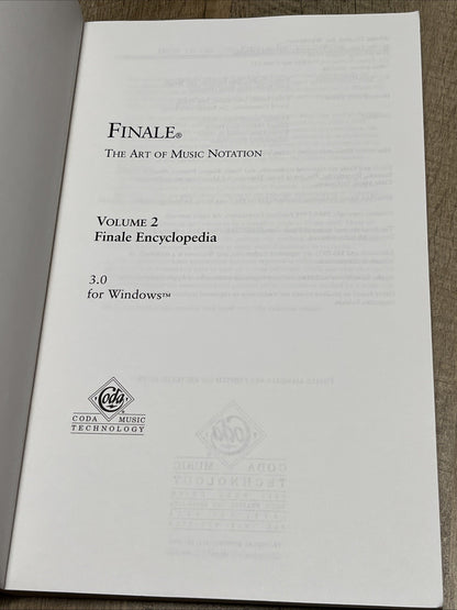 Finale: The Art of Music Notation 3.0 for Windows Books Vol. 1 -3 Plus Addendum