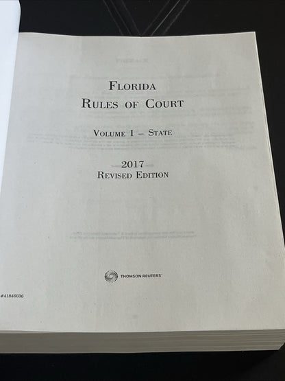 Florida Rules of Court  Volume II - Federal - 2017