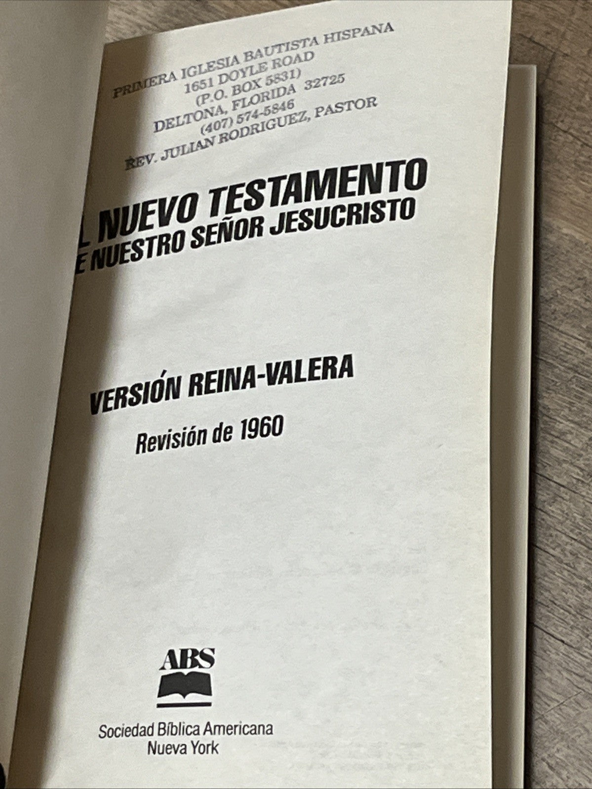 Nuevo Testamento RV American Bible Society Reina Valera Spanish New Testament 