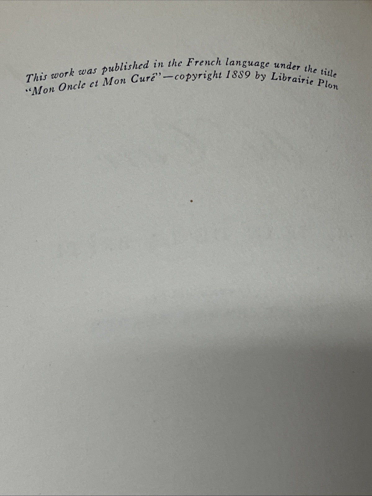 My Uncle The Cure 1st Edition 1889 By Jean De La Brete Vanguard Press English