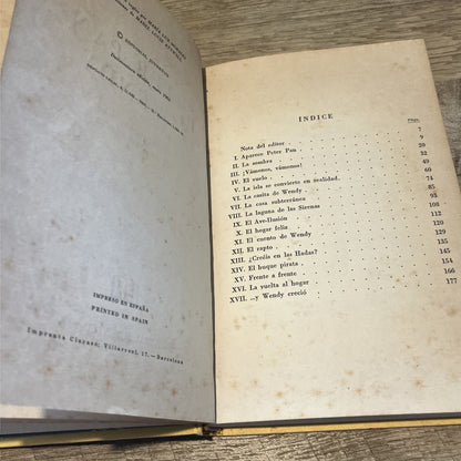 Peter Pan y Wendy j.m. barrie Very Rare Spanish Edition 1961