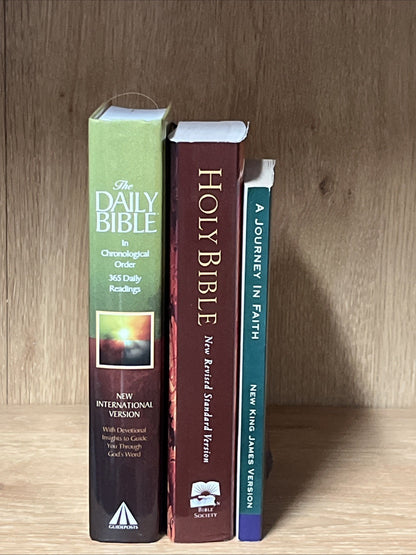 3 Bible Books Lot New Testament & Revised Standard Version NIV /NKJV/NRSV