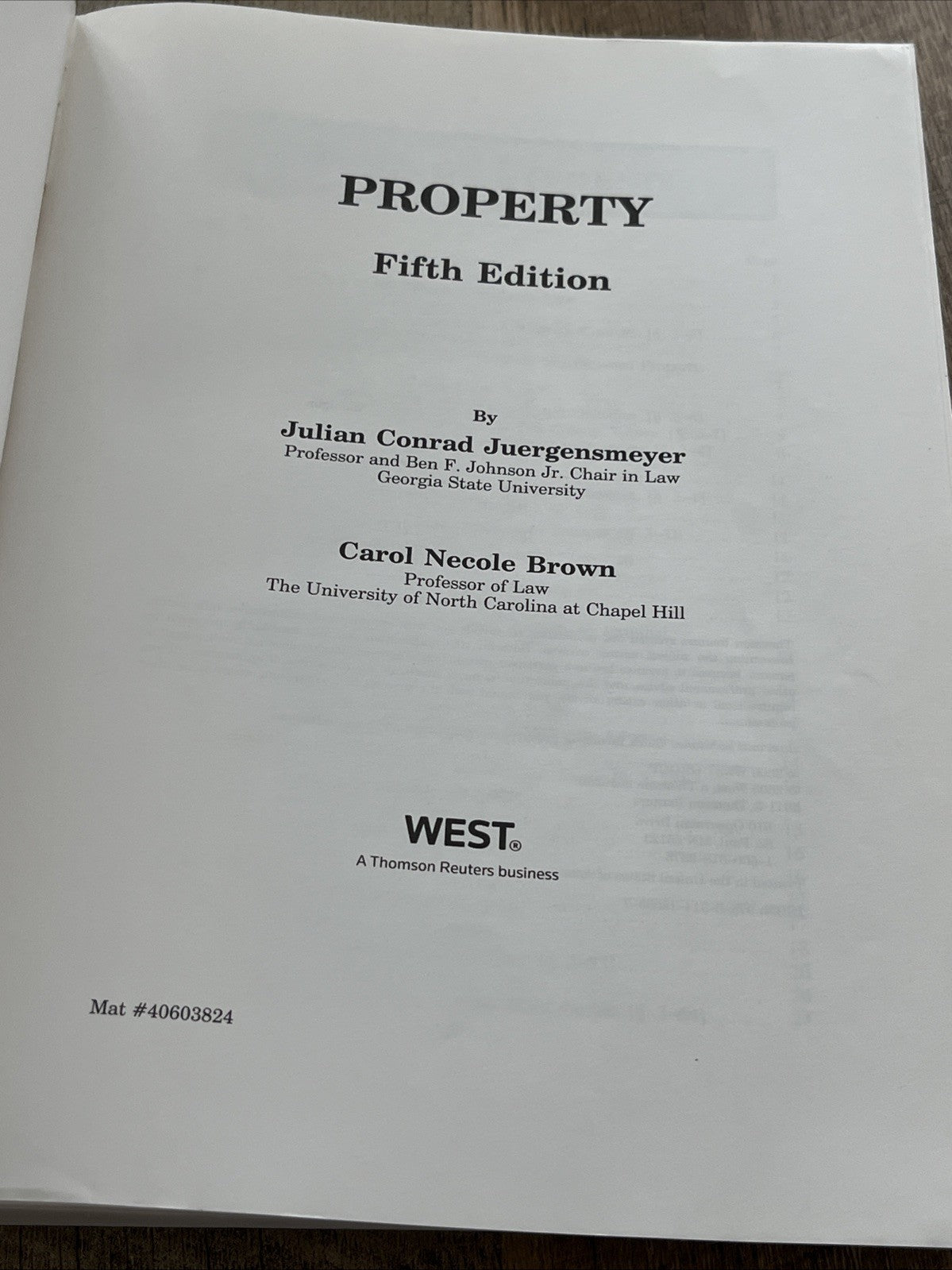PROPERTY 5TH EDITION SUM - SUBSTANCE QUICK REVIEW SERIES Julian & Brown