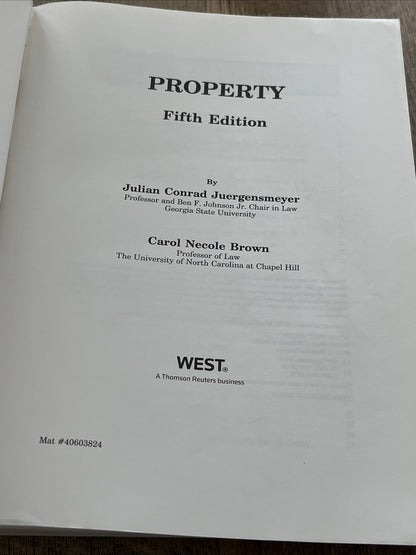 PROPERTY 5TH EDITION SUM - SUBSTANCE QUICK REVIEW SERIES Julian & Brown