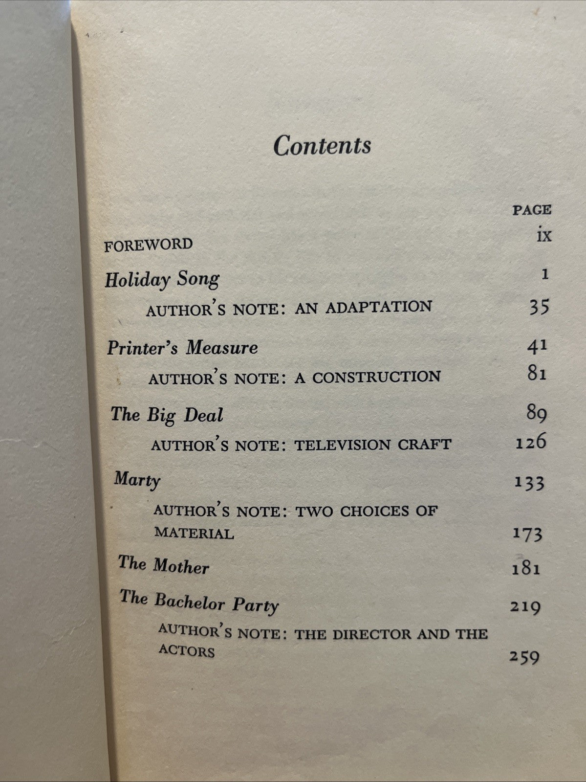 Chayefsky, Paddy TELEVISION PLAYS  1st Edition 1955