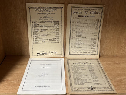 Lot Of 4 Choral Chorus Octavo Series Sheet Music,Ave Maria SATB 1927/1929/44-63