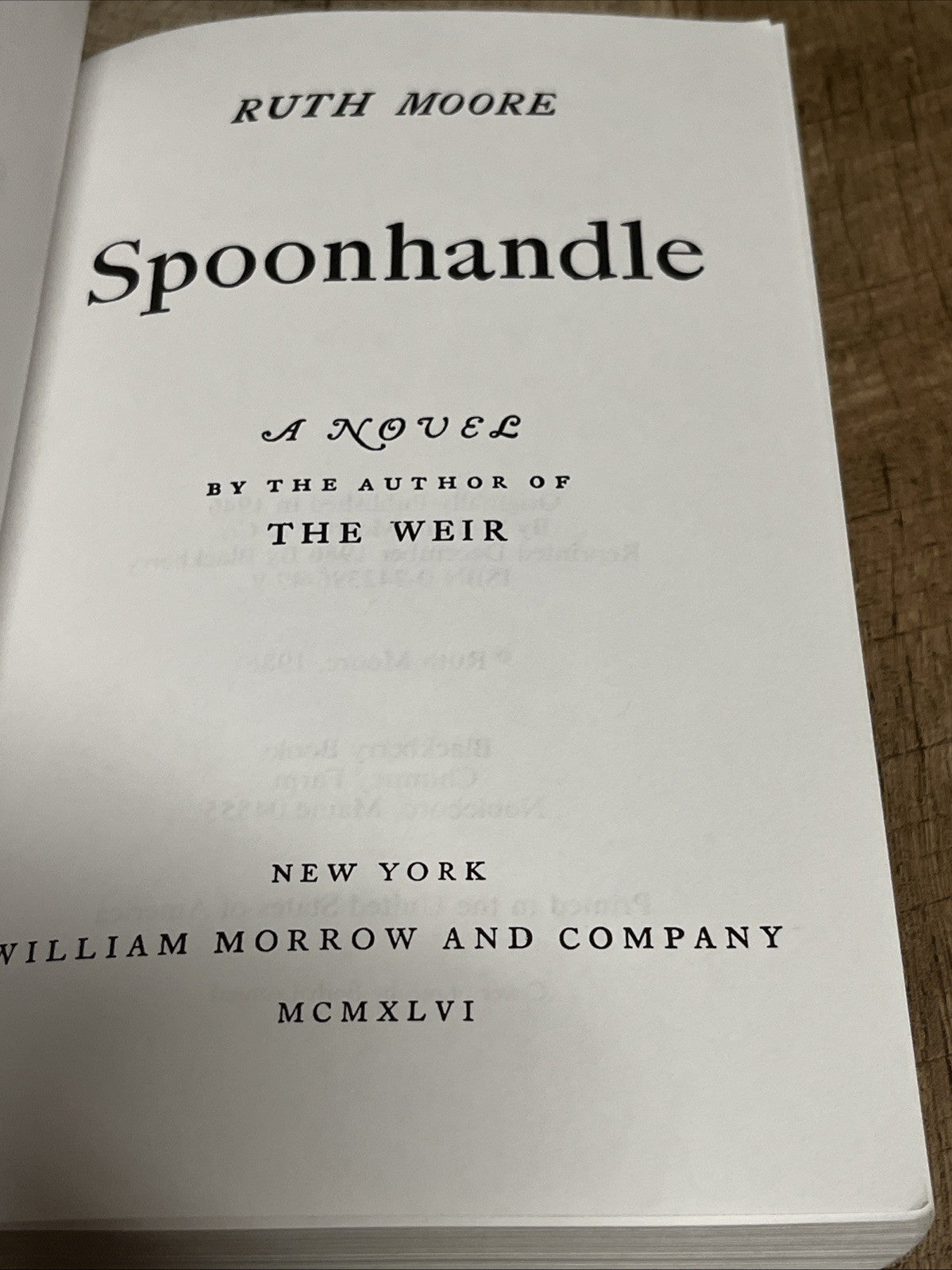 Spoonhandle 1st Edition by Ruth Moore 1986 Paperback