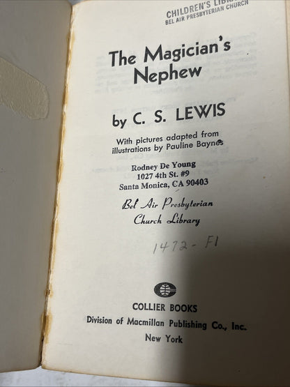 The Chronicles of Narnia Book CS Lewis 1, 2, 3, 5, & 6 Collier Books 1970s