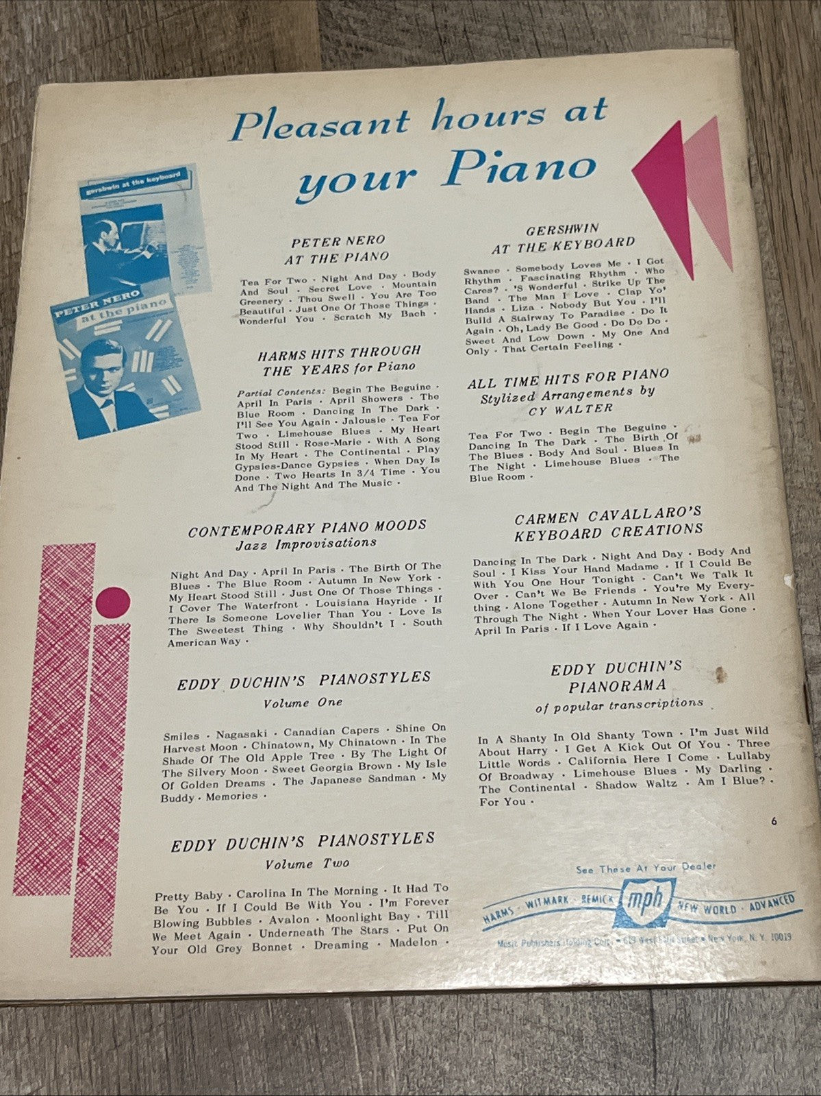 PETER NERO Off Record PIANO TRANSCRIPTIONS Copyright 1967 Sheet Music Book