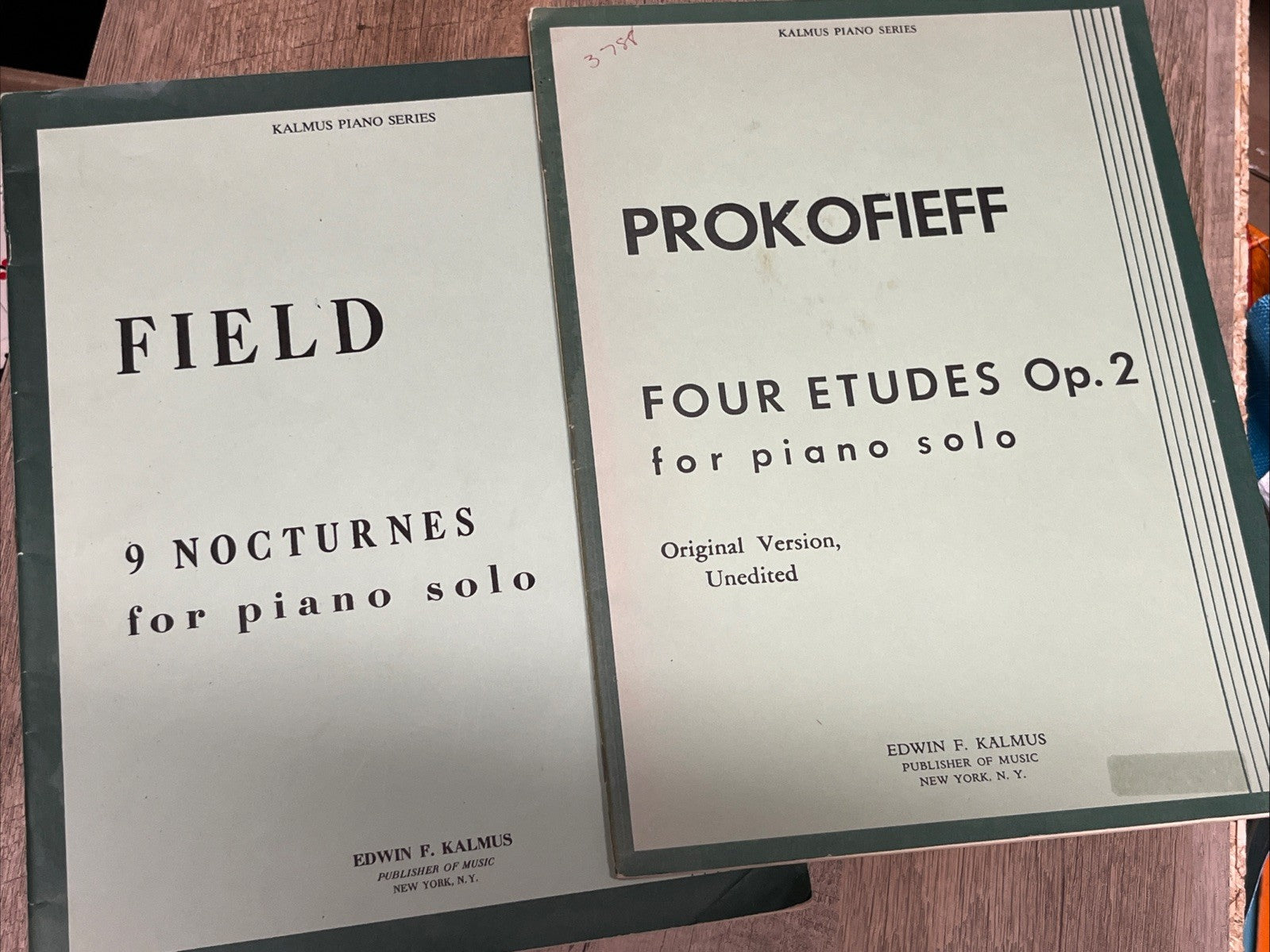 PROKOFIEFF / FIELD piano Sheet Music Edwin F KALMUS 2 Lot VT Music Books