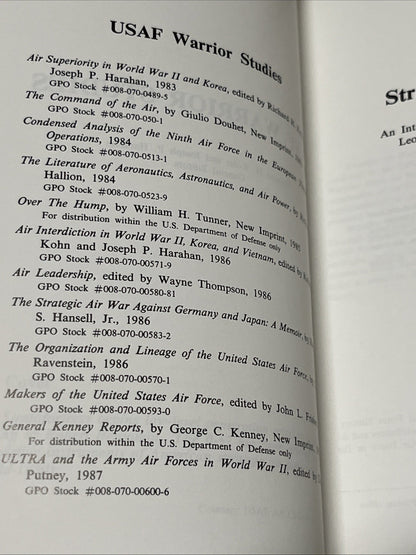 Strategic Air Warfare: USAF Warrior Studies From Office of US Air Force History