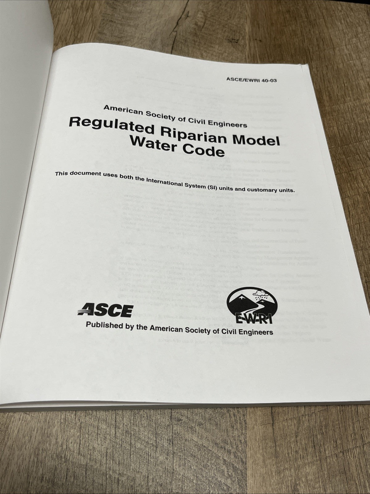 ASCE Standard American Society Of Civil Engineers Regulated Riparian Model Water
