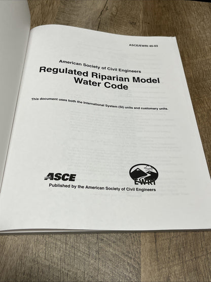 ASCE Standard American Society Of Civil Engineers Regulated Riparian Model Water