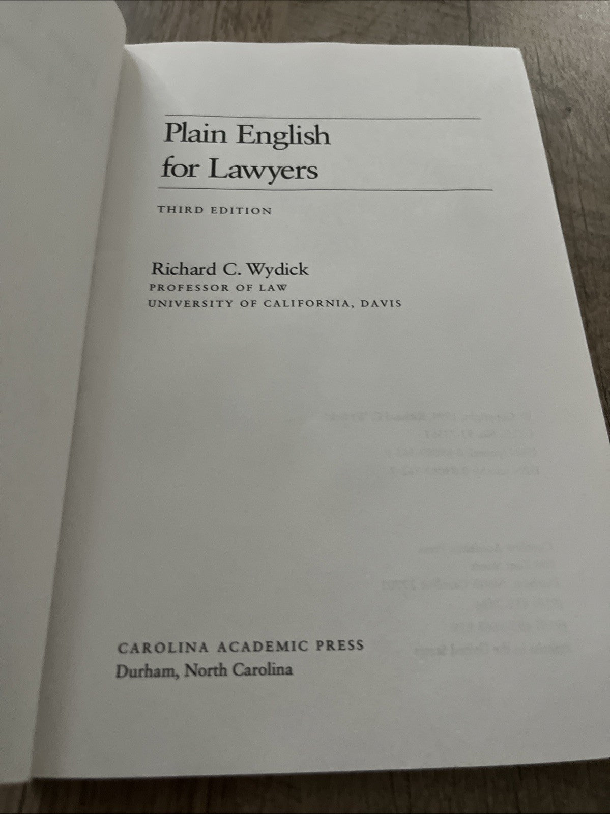 Plain English for Lawyers by Richard C. Wydick (1979, 3rd Edition)