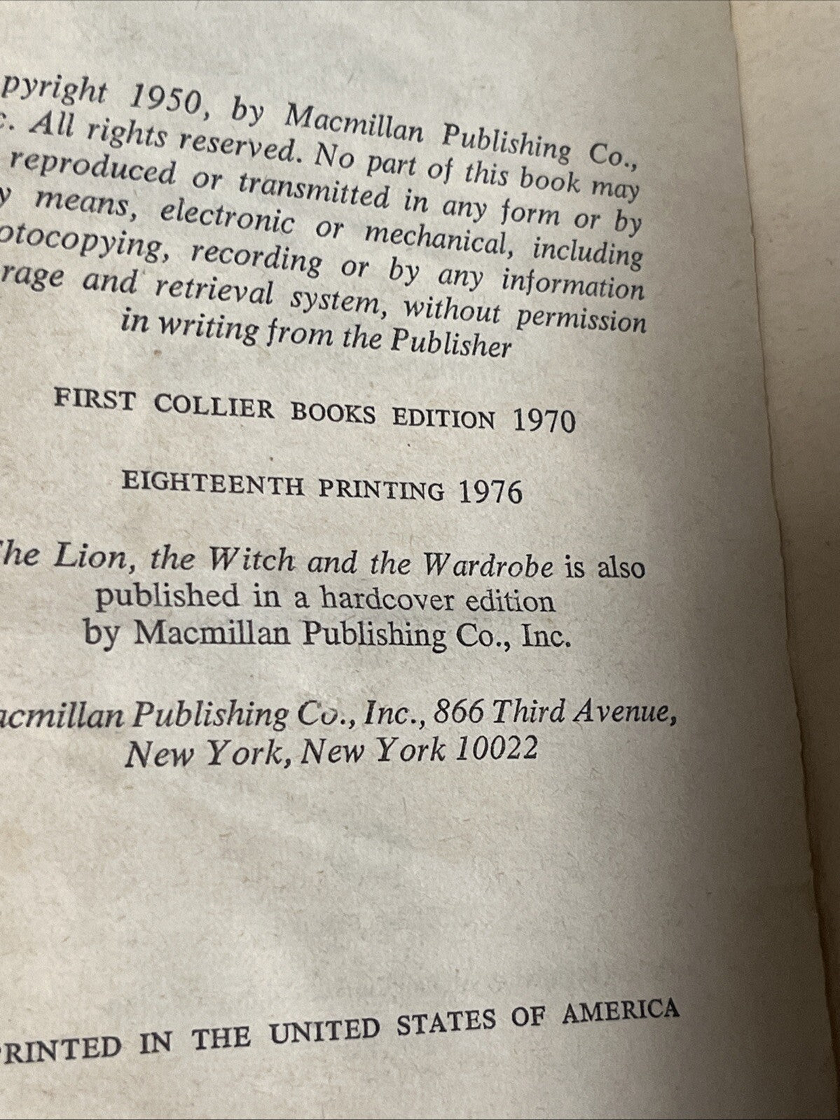 The Chronicles of Narnia Book CS Lewis 1, 2, 3, 5, & 6 Collier Books 1970s