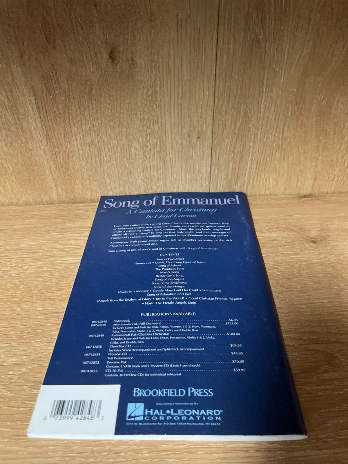 Song of Emmanuel (A Cantata for Christmas) SATB composed by Lloyd Larson No CD