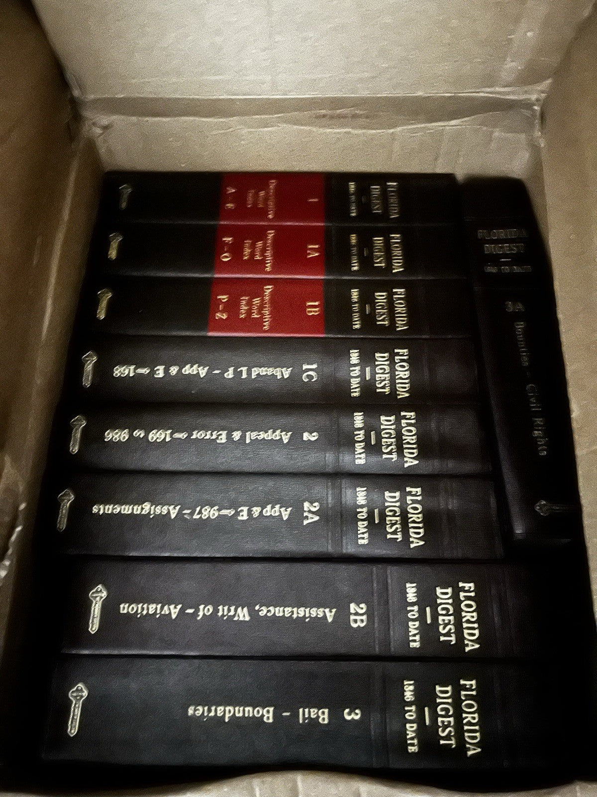 20 Lot Decorative law books; Library Space Office Decoration ;Florida Digest