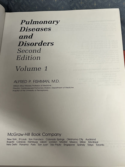 Pulmonary Diseases and Disorders, 2nd Ed, Alfred Fishman, 4 Volume Set,1988/1992