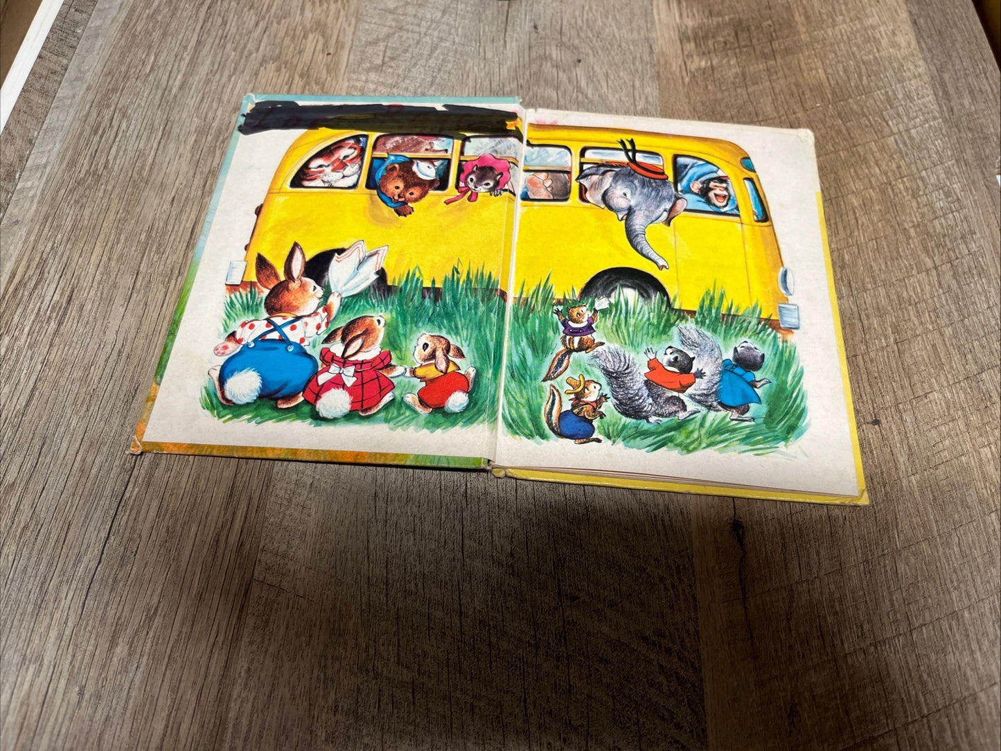 The Animals' Bus Ride, Vintage Rand McNally Elf Book, HB, 1965 Acceptable