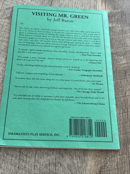 Visiting Mr. Green by Jeff Baron (Trade Paperback) FREE SHIPPING
