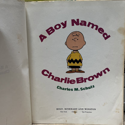 A Boy Named Charlie Brown by Charles M. Schulz 1969 Hardcover