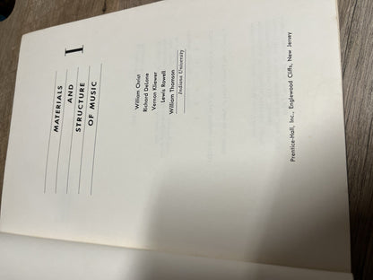 Materials and Structure of Music Vol.1 &2 First Edition William Christ 1966-1967