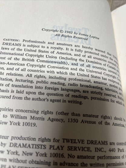 James LAPINE : Twelve Dreams 1st Edition 1982