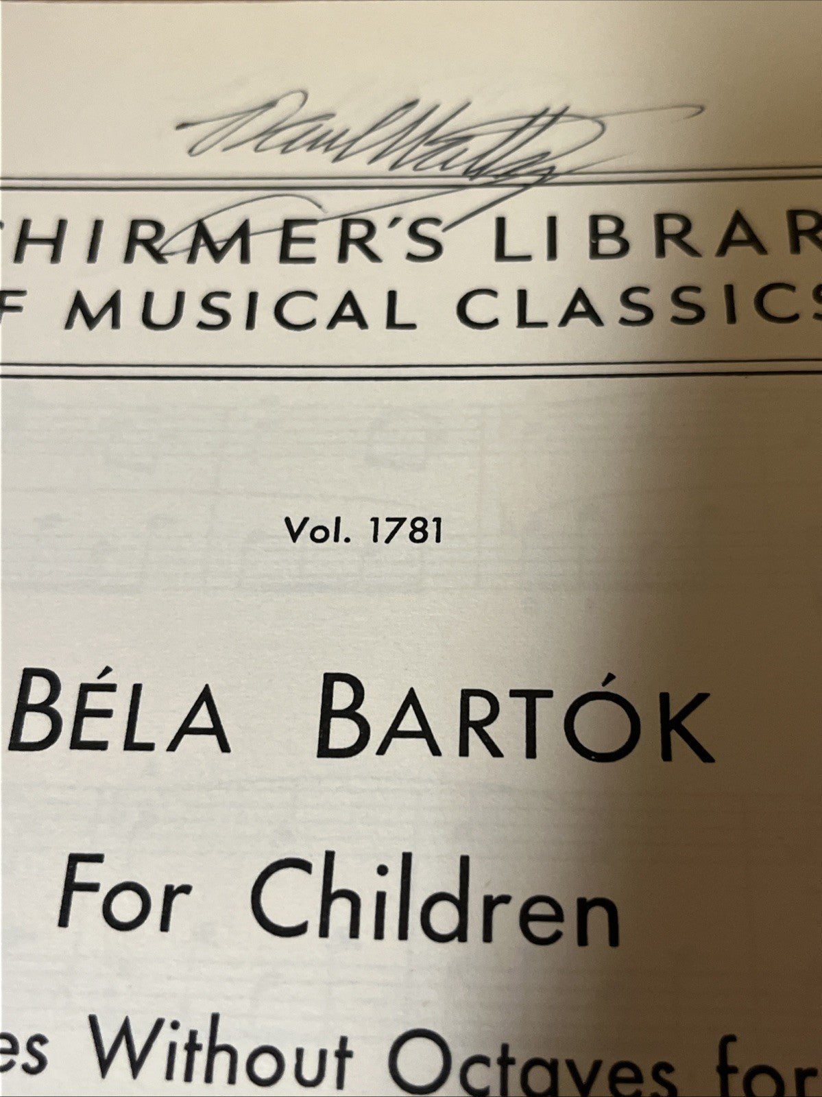 Bela Bartok Mikrokosmos Piano Solo & Schemer’s Llibrary Musical Classics Lot 5