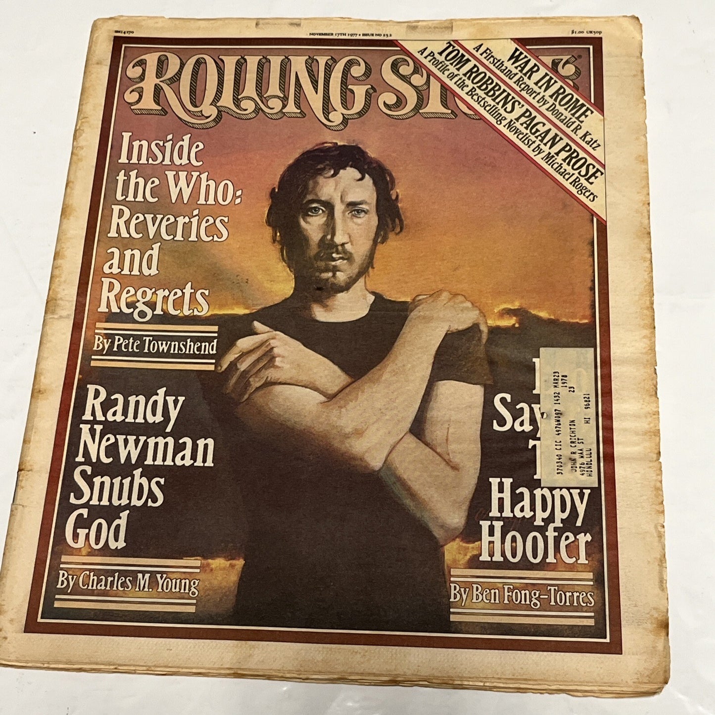 ROLLING STONE MAGAZINE  1977 nov 17 # 252 - THE WHO, RANDY NEWMAN, LEO SAYER 